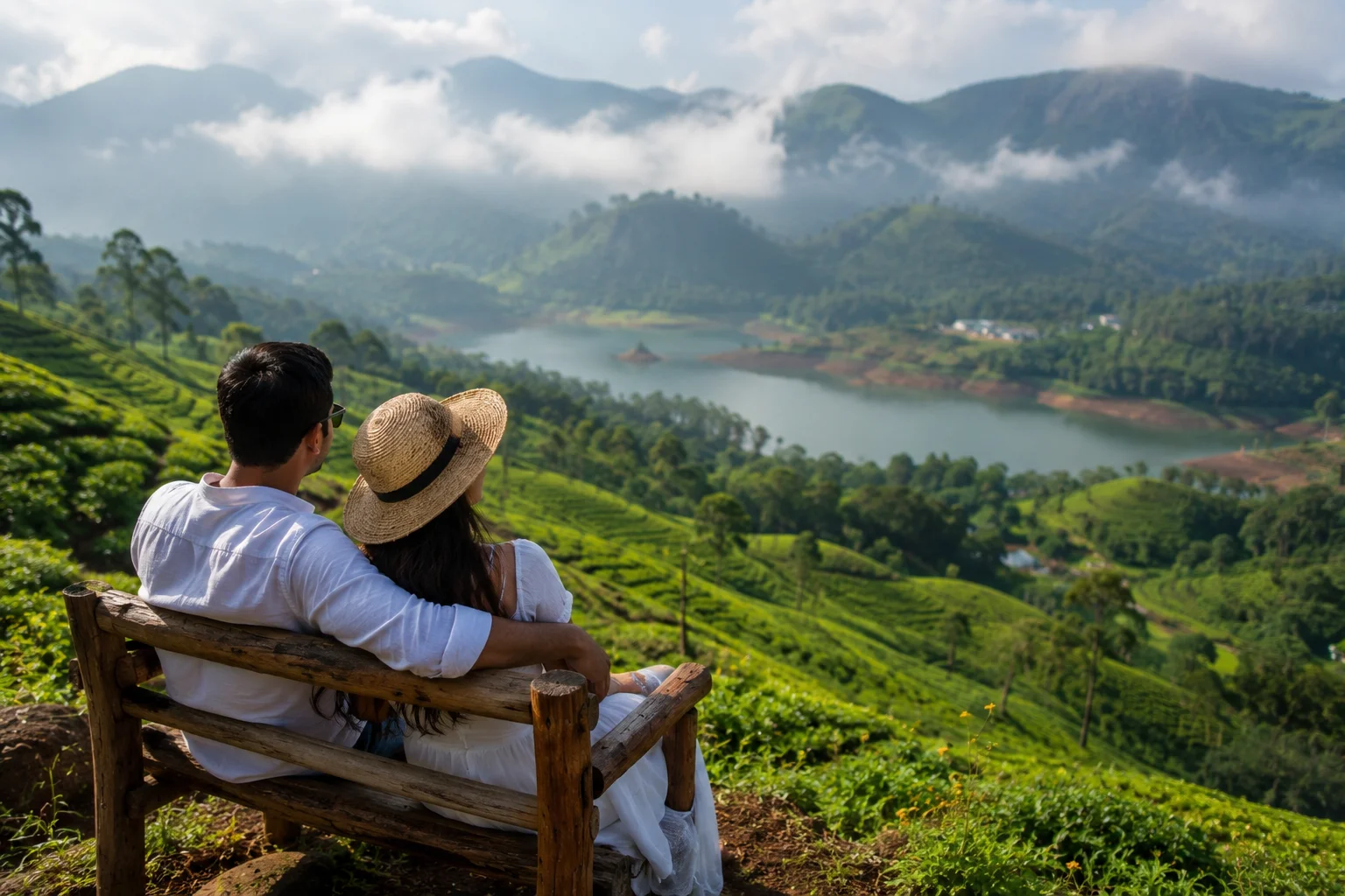 couple in a premium stay munnar